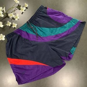 Vintage 90’s Speedo Swim Trunks Colorful Bright Colorblock Swimsuit